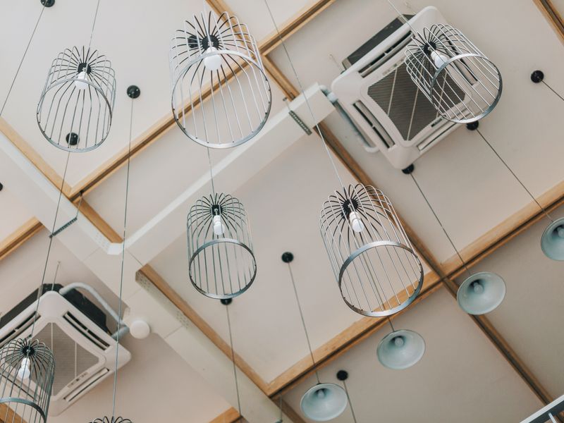 Designer pendant LED lighting fixtures for interiors