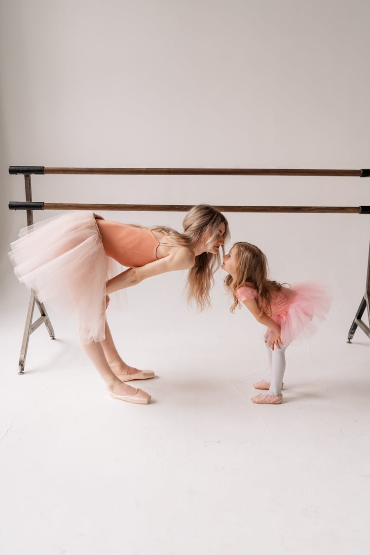 Mother And Daughter Practising Ballet