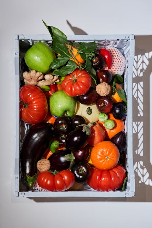 免费 水果和蔬菜盒 素材图片