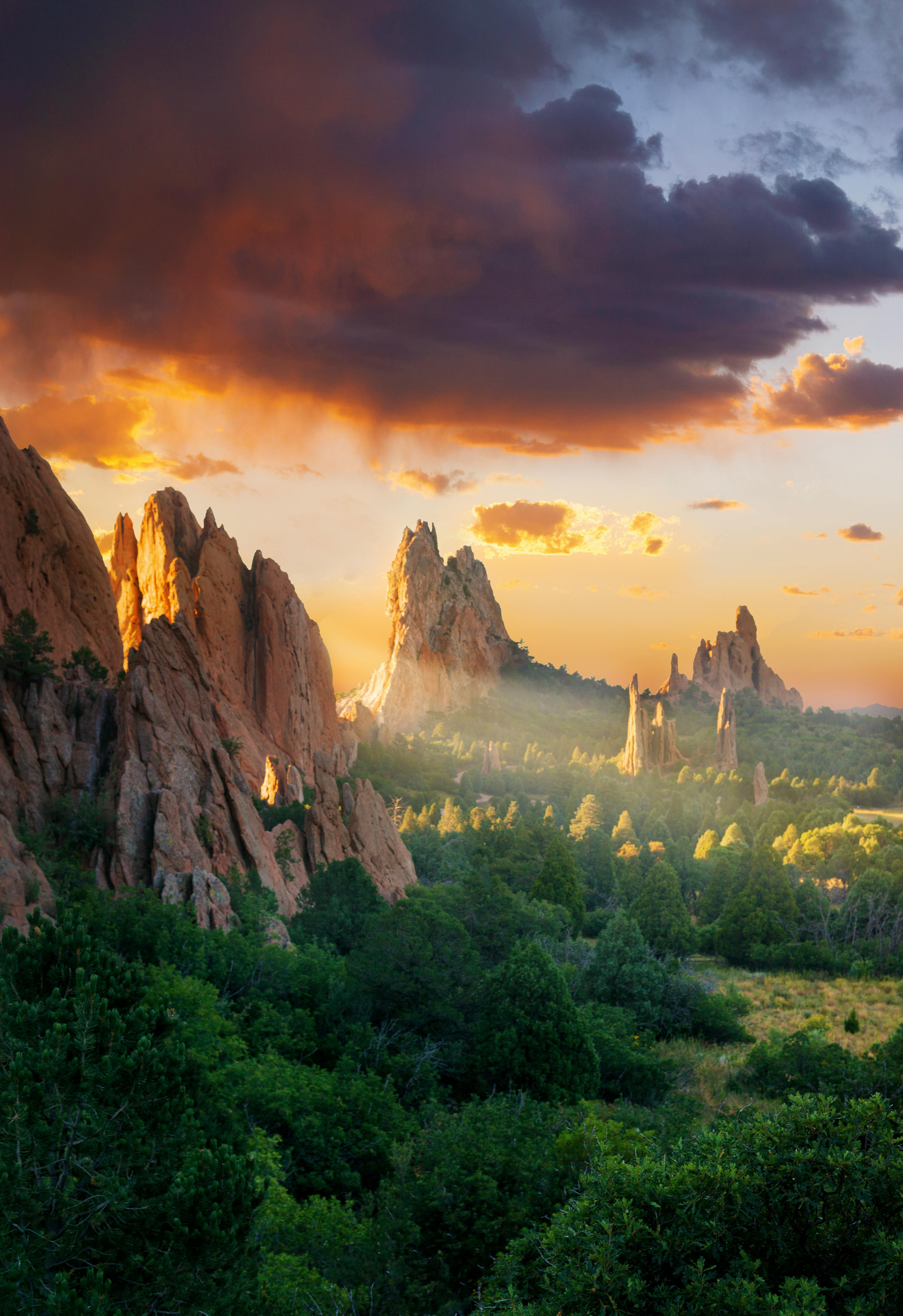 fantasy landscape with clouds and pinnacles