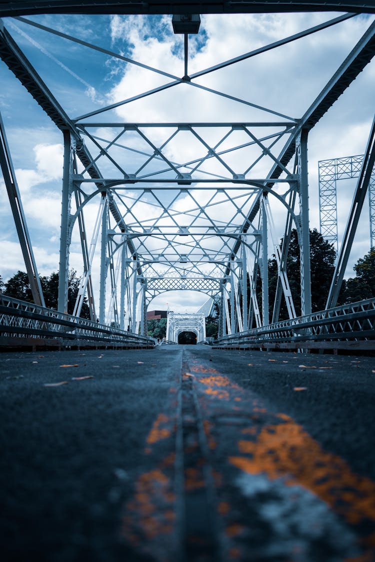 Asphalt And Line On Bridge