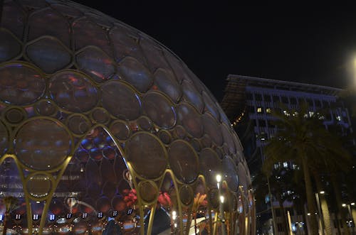 Foto profissional grátis de acender, cúpula de al wasl, cúpula de exposição