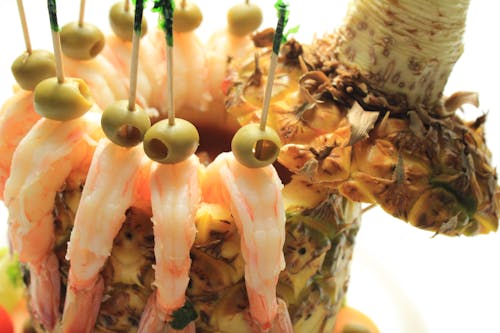 Gratis lagerfoto af ananas, blæksprutte, fisk og skaldyr