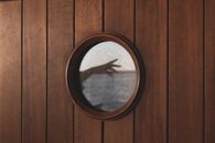 Round Brown Wooden Framed Mirror