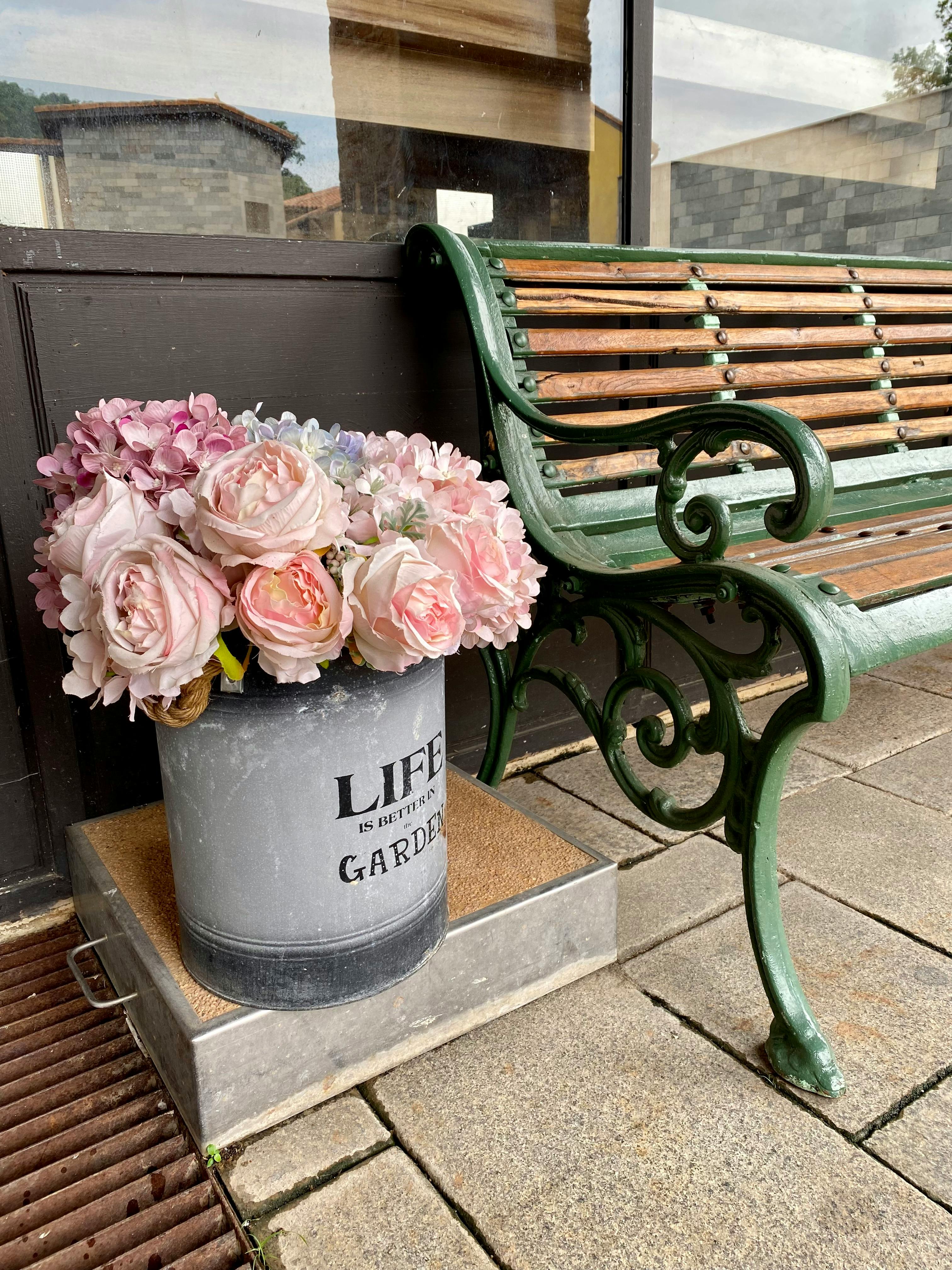 Beautiful container garden on a patio