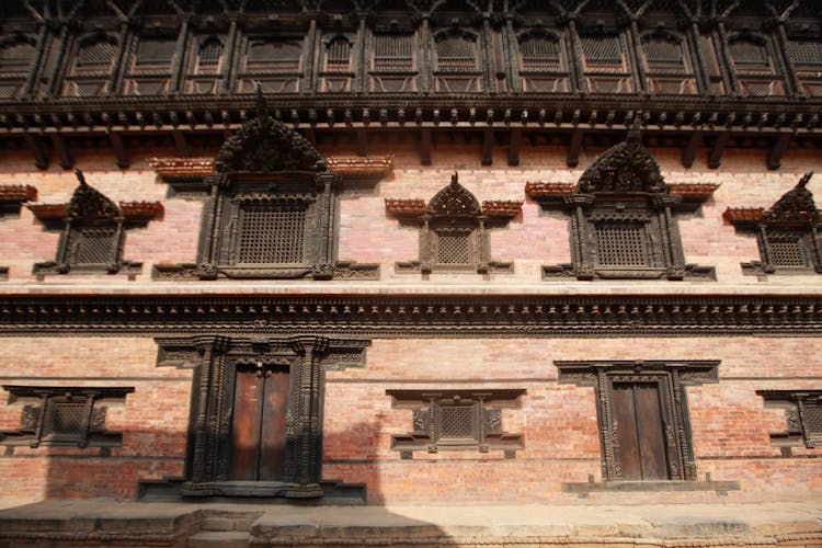 Ornamented Windows In Temple