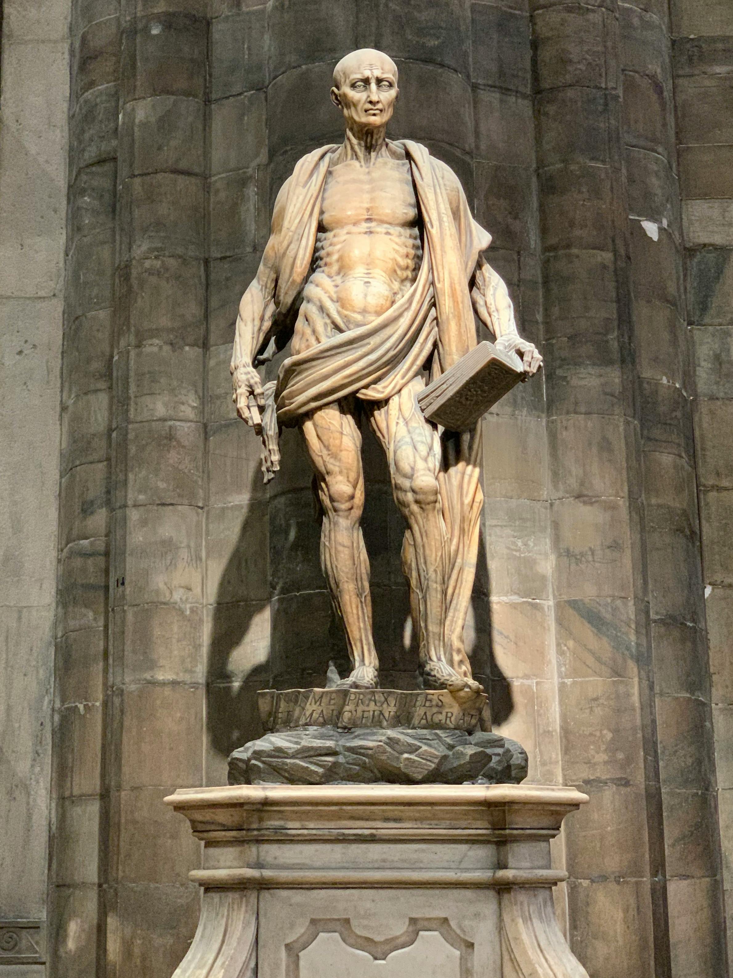 statue of st bartholomew by marco dagrate