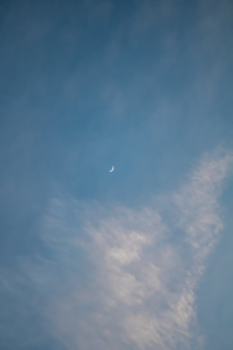 Crescent Moon In The Blue Sky