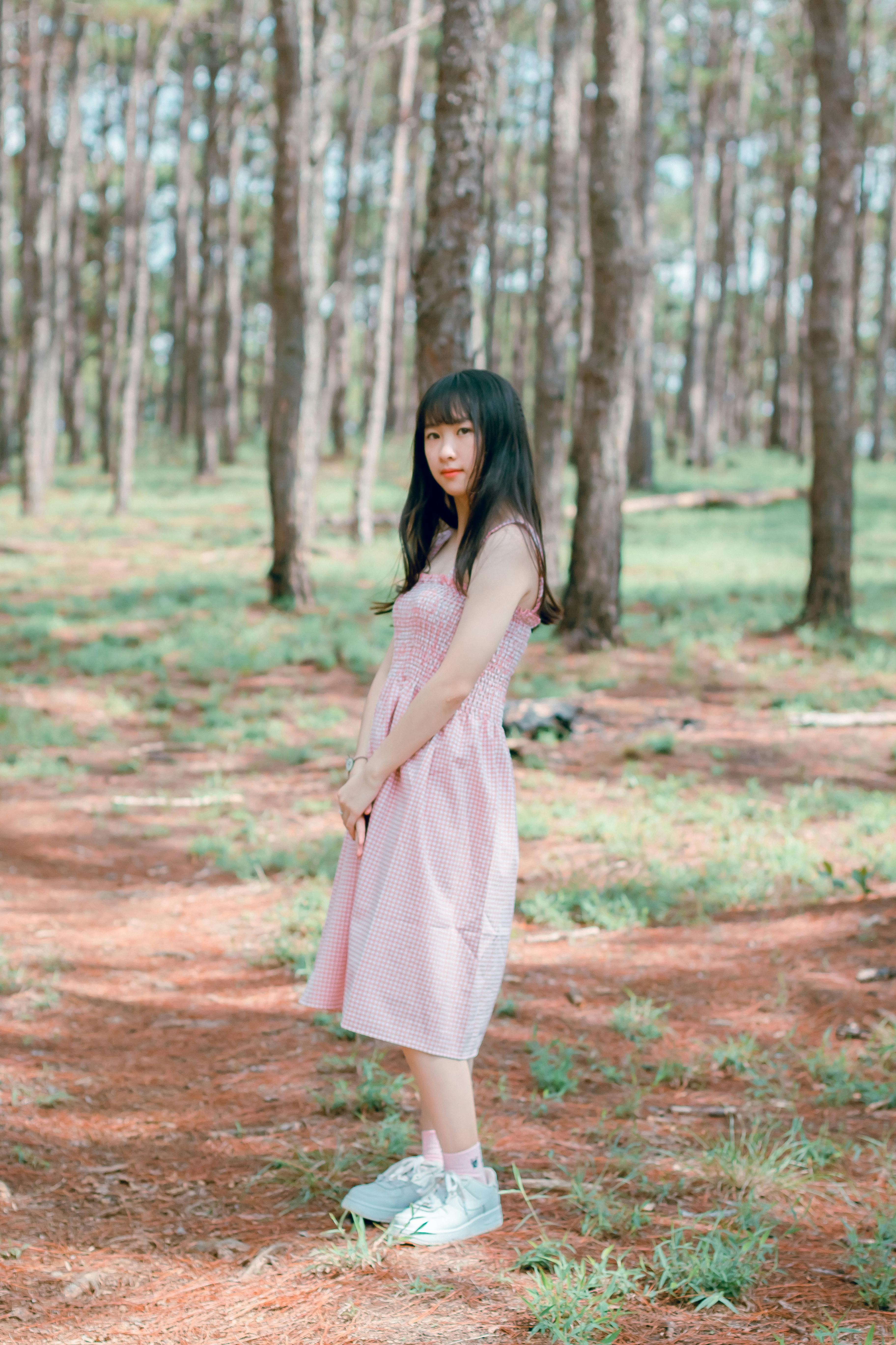 Woman Wearing Pink Sleeveless Dress \u00b7 Free Stock Photo