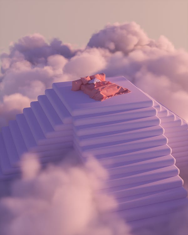 Free Bed in the Clouds  Stock Photo
