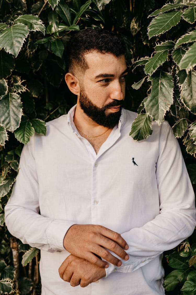 Portrait Of Man With Beard On His Wedding Day