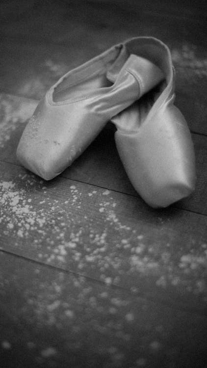 Black and White Photo of Pointe Shoes · Free Stock Photo