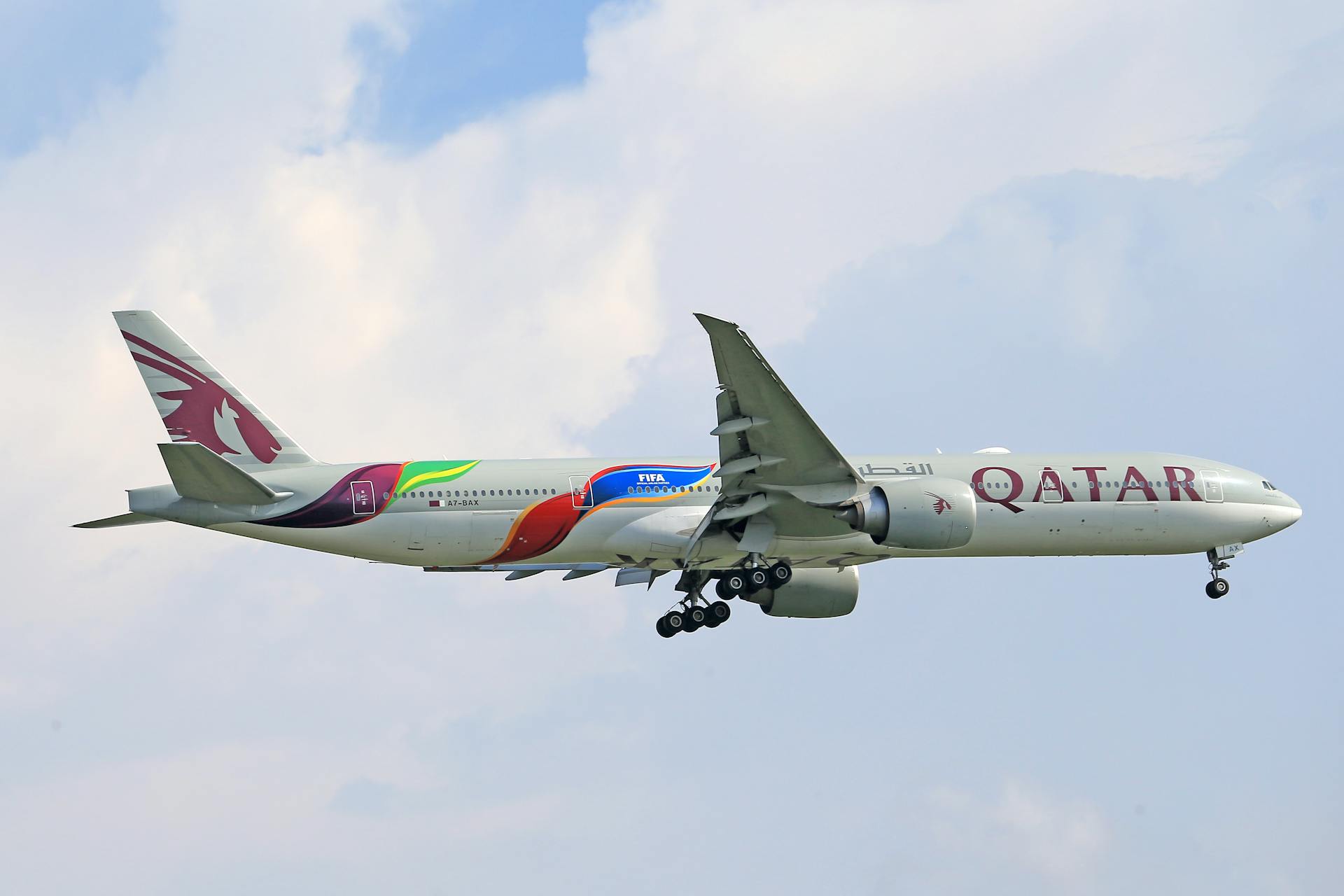 Qatar Airways Airplane Flying in the Sky