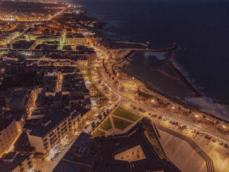 Town Of Mola Di Bari At Night