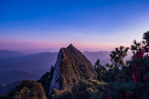 A Big Rock Formation Under Blue Sky