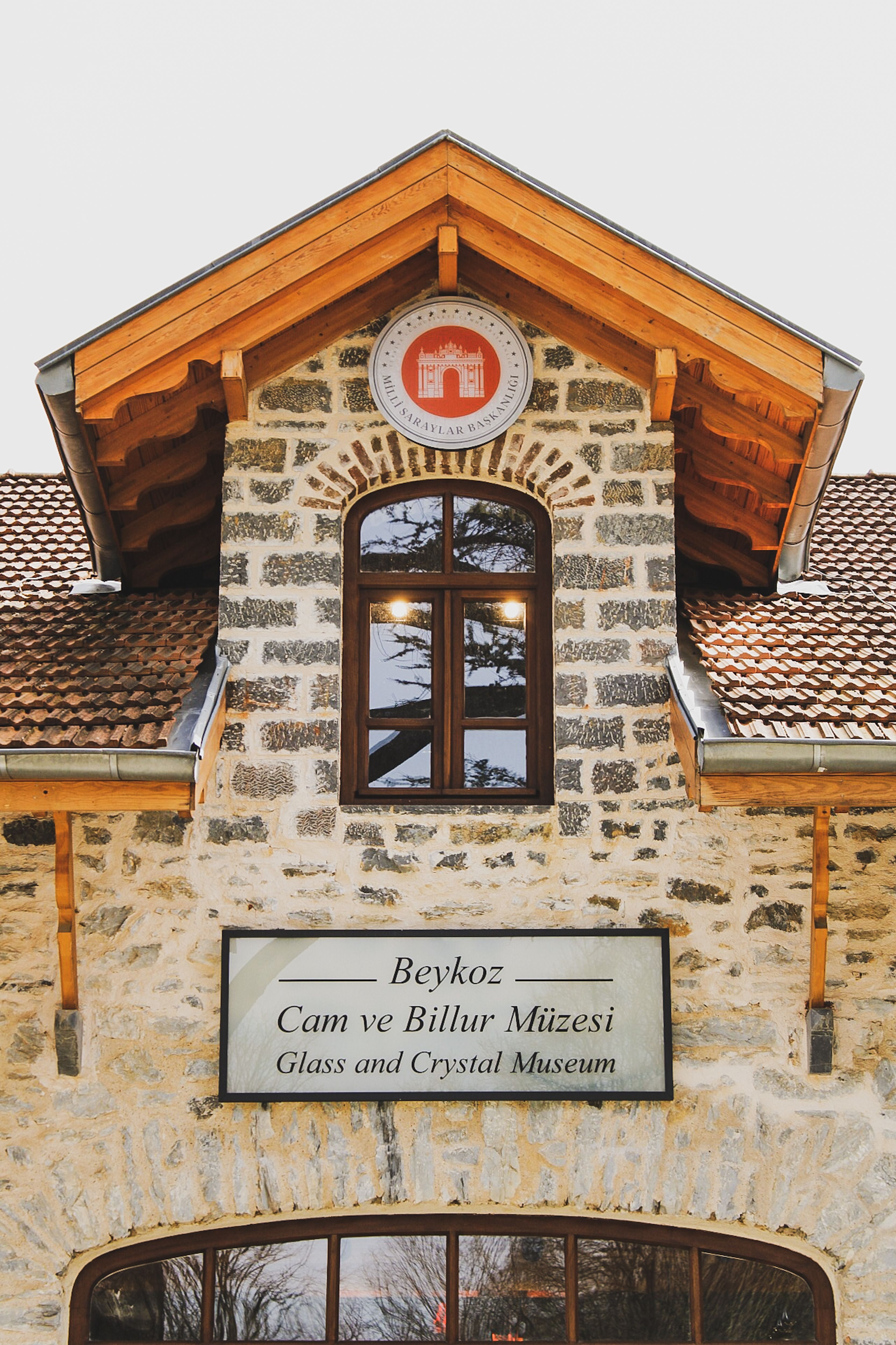 Facade of Beykoz Glass and Crystal Museum in Istanbul, showcasing unique architecture.