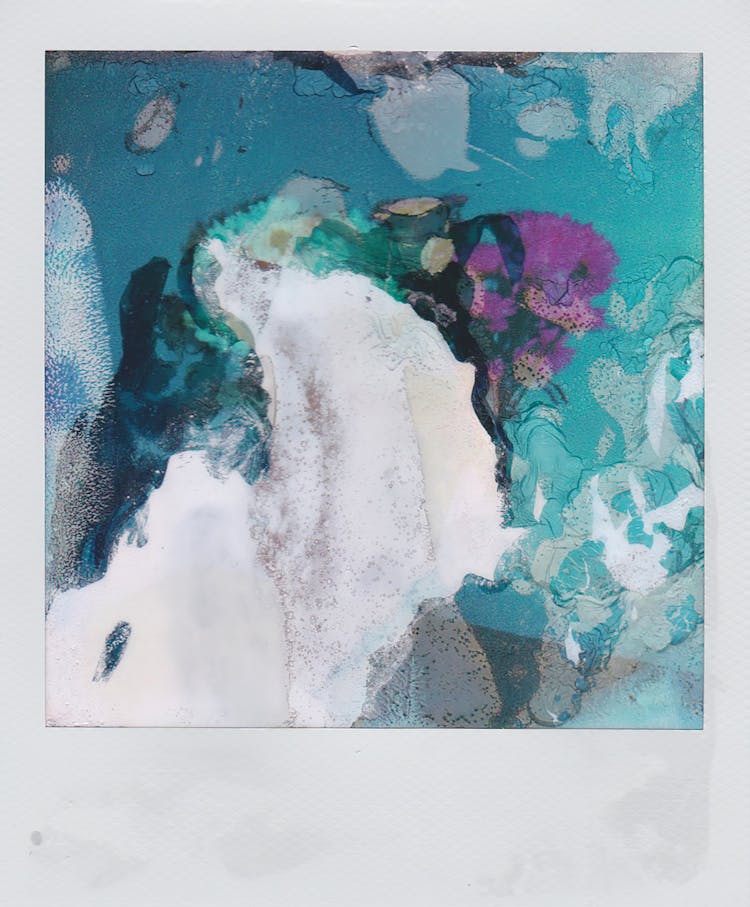 Abstract Polaroid Photo In Shades Of Blue