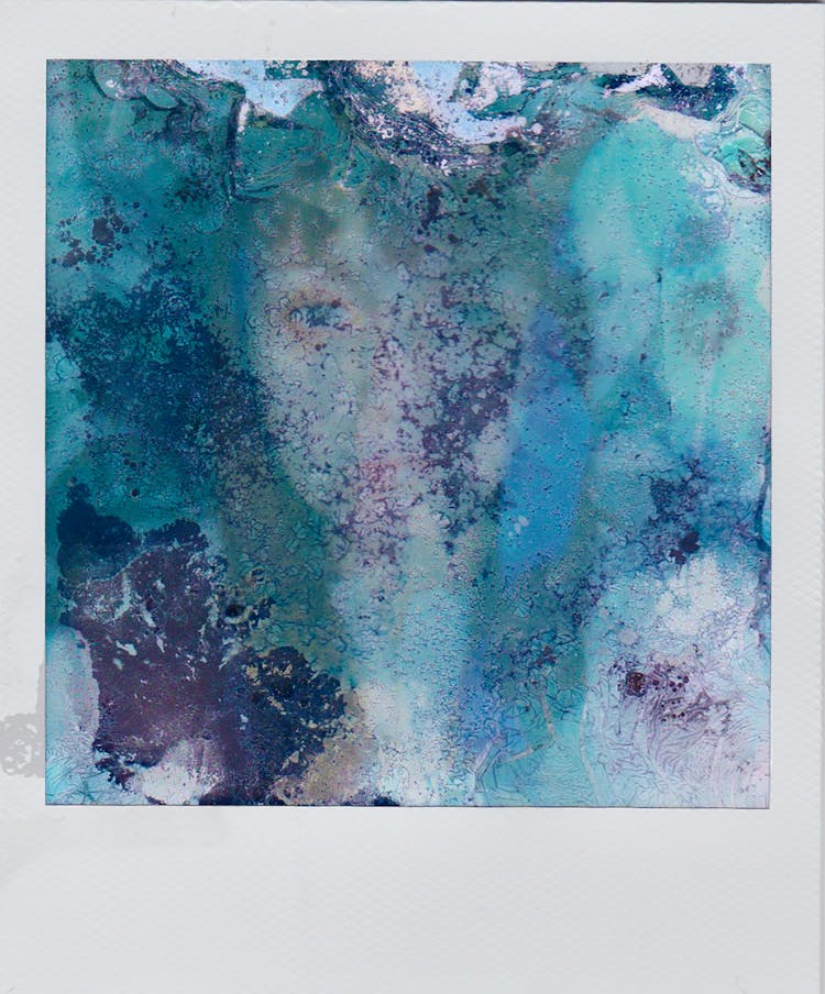 Abstract Polaroid Photo In Shades Of Blue