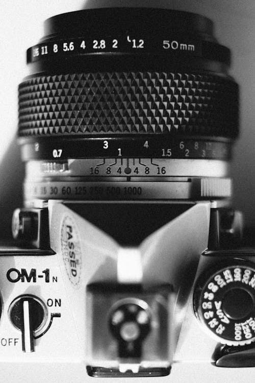 Grayscale Photo of Mirrorless Camera