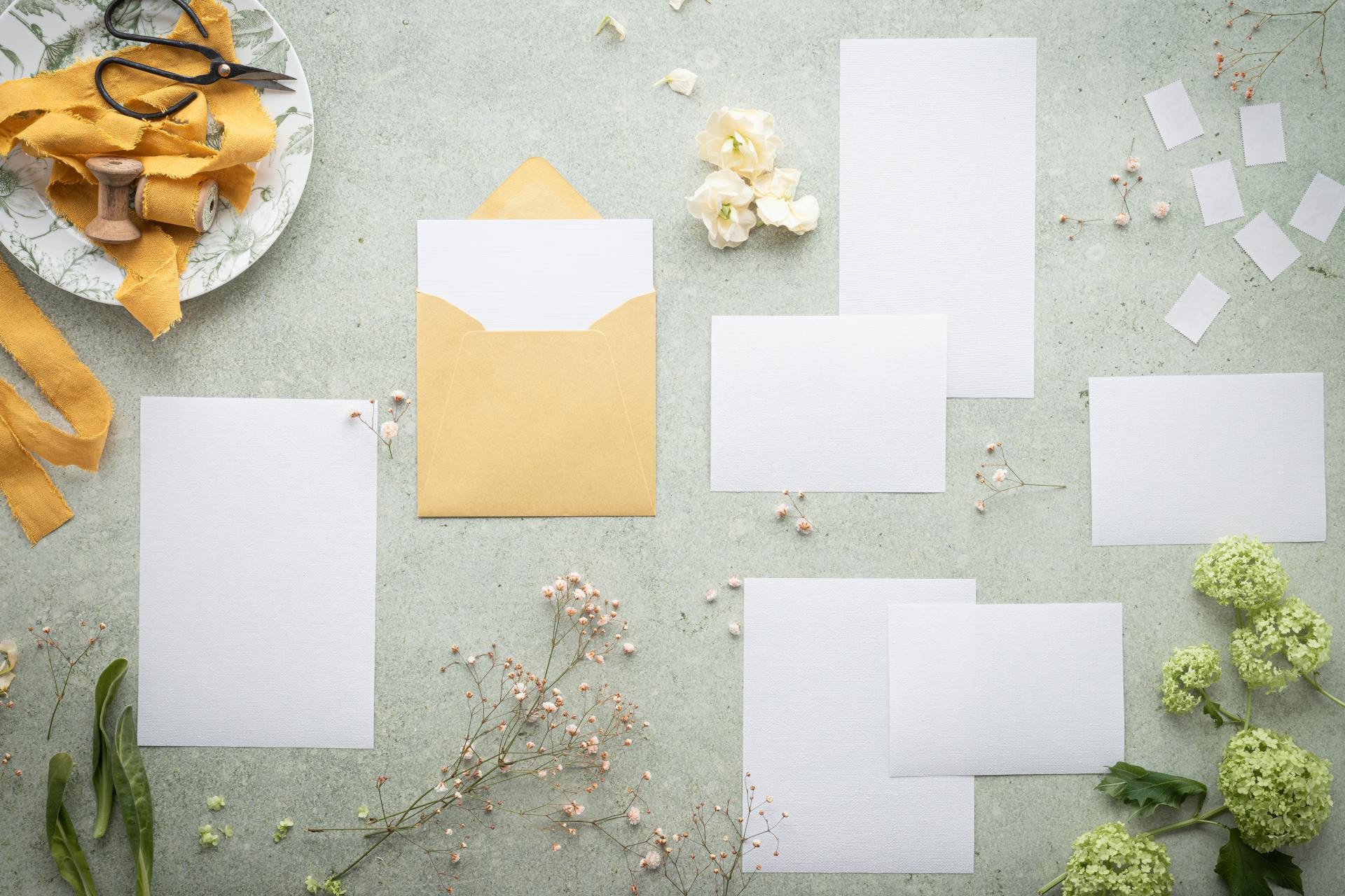 Card inside a Yellow Envelope