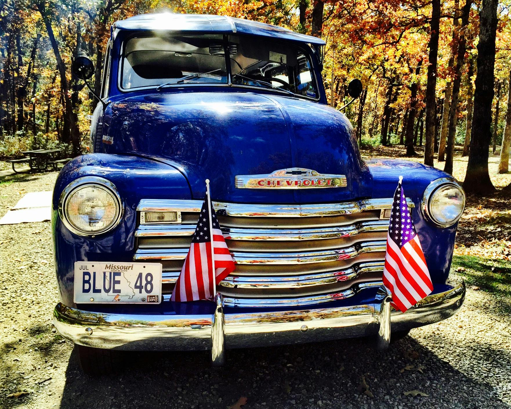 Free stock photo of American flag, blue, classic car