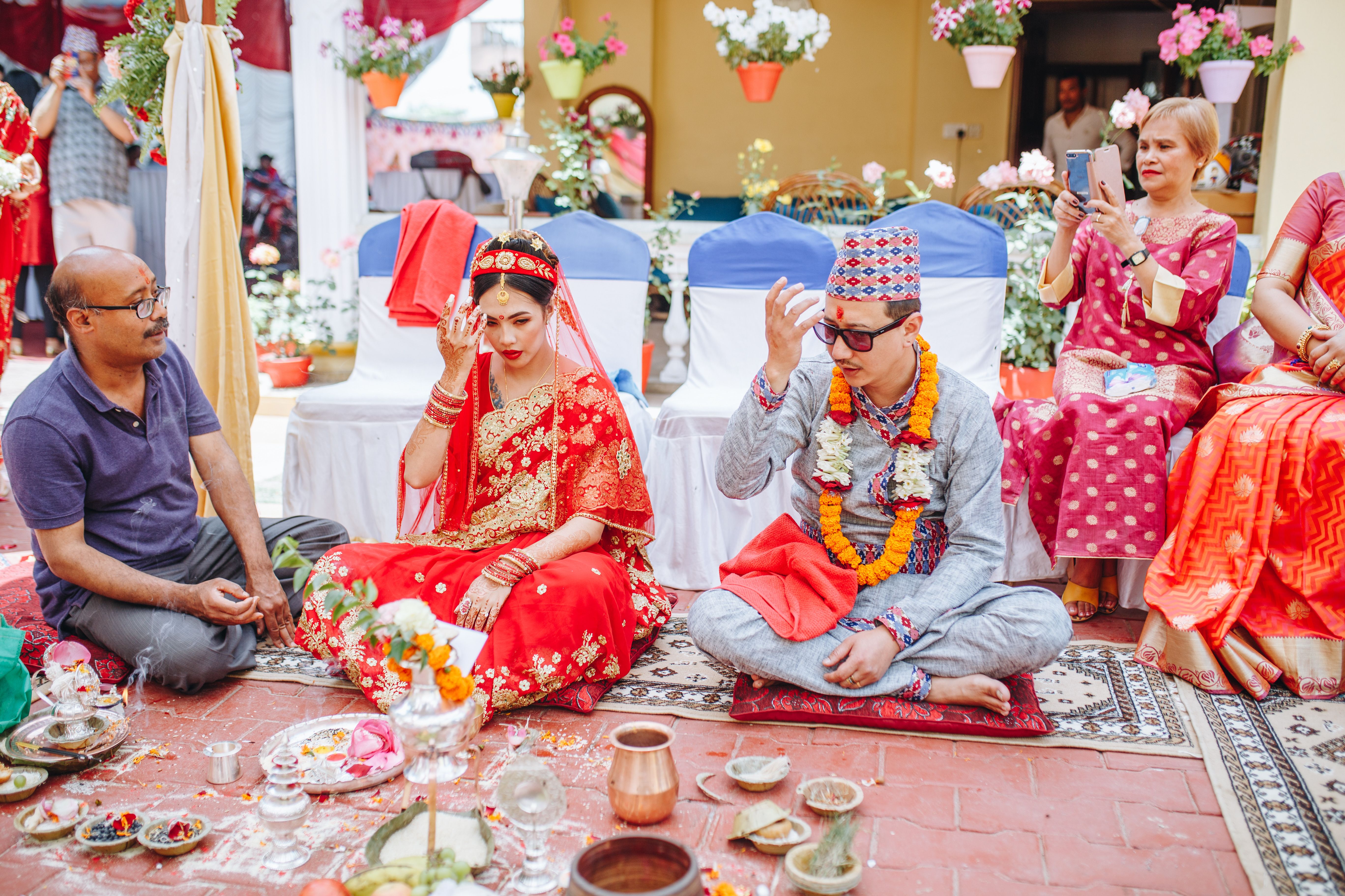 Nepalese wedding gathering