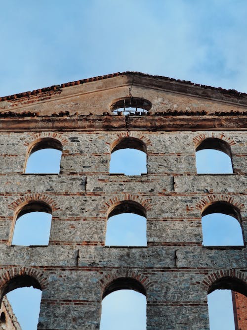 Free Roman Theatre in Aosta, Italy Stock Photo