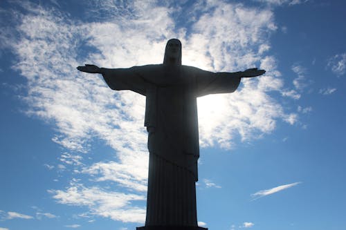 Free Low Angle Photography of Christ the Redeemer Statue Under Blue Sky Stock Photo