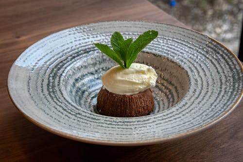 Free Dessert on a Plate Stock Photo