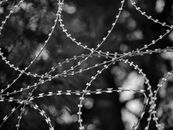barbed wire used in war zone