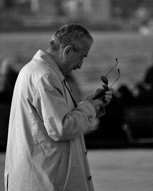 Elderly Man Texting