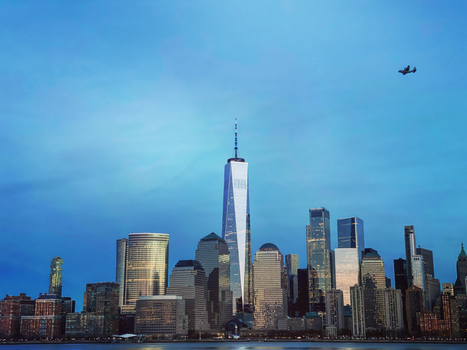 The New York Skyline Under the Blue Sky
