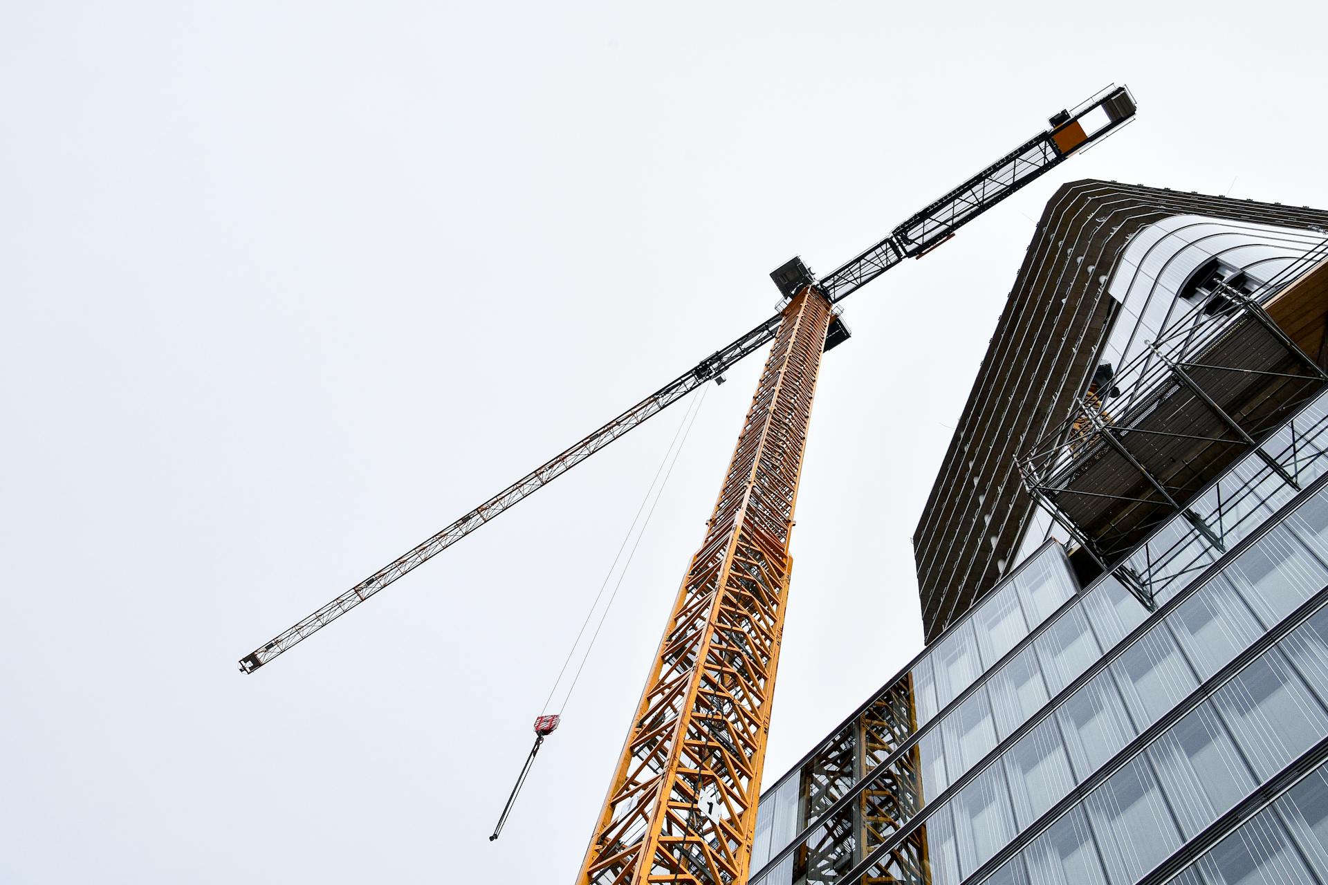 Low Angle Shot of a Tower Crane