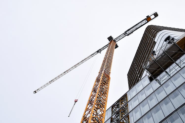 Low Angle Shot Of A Tower Crane