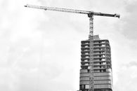 Crane and building under construction , modern