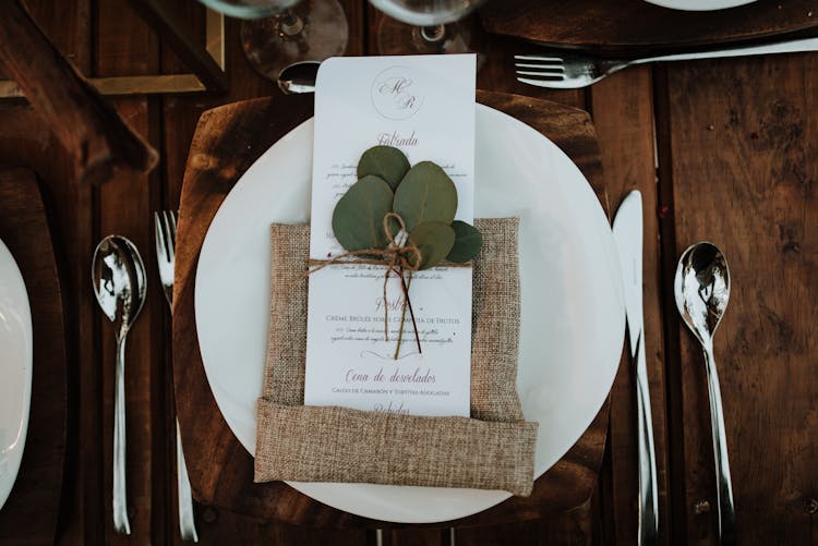 Eucalyptus Leaves Tied On A Menu