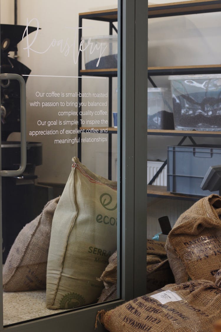 Coffee Bags And Glass Door