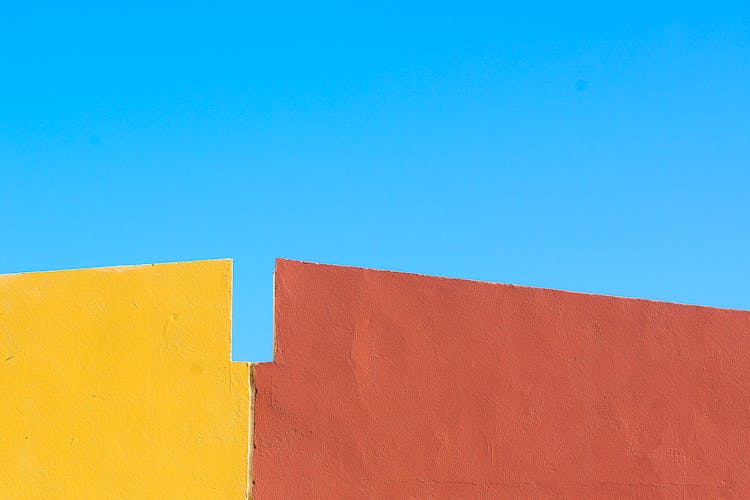 Colorful Wall Against Blue Sky