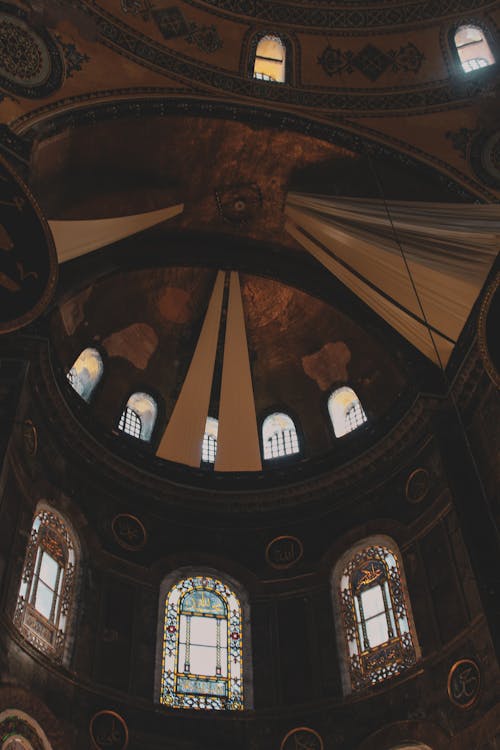 Free Brown and Black Glass Dome Ceiling Stock Photo
