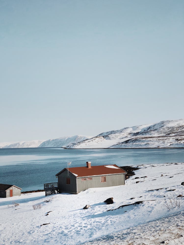 Houses Near The Sea In Polar Climate