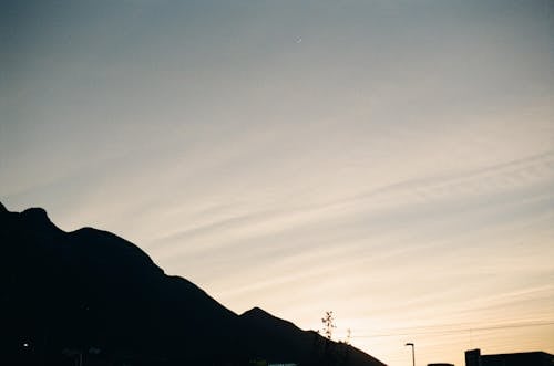 Silhouette of a Mountain during Sunset