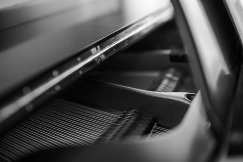 Close Up Shot of Piano Strings