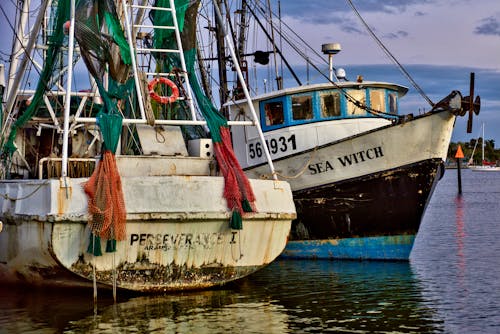 Kostenloses Stock Foto zu dockt, fischerboote, fischernetze