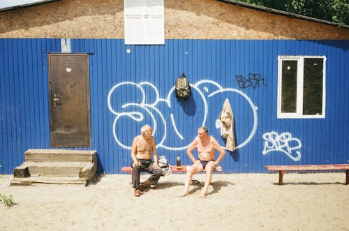 Elderly Men Sitting on a Bench