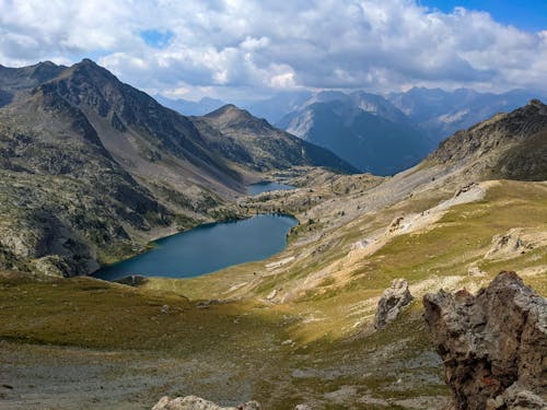 Giant Mountains Near the Lake