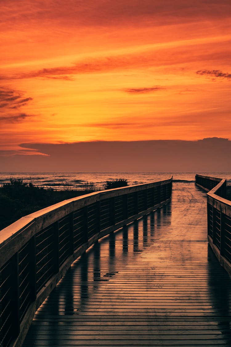 Footbridge During Sunset