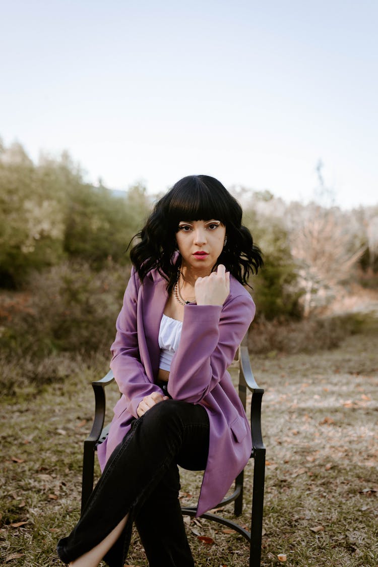 Woman Posing On Chair