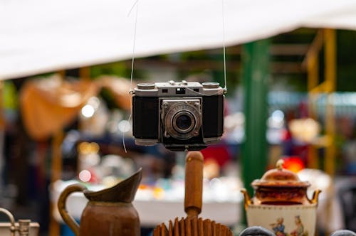 Fotobanka s bezplatnými fotkami na tému blší trh, fotoaparát