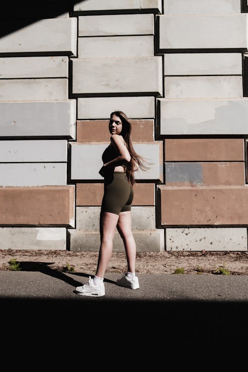 Stylish Woman in Brown Fit Wear