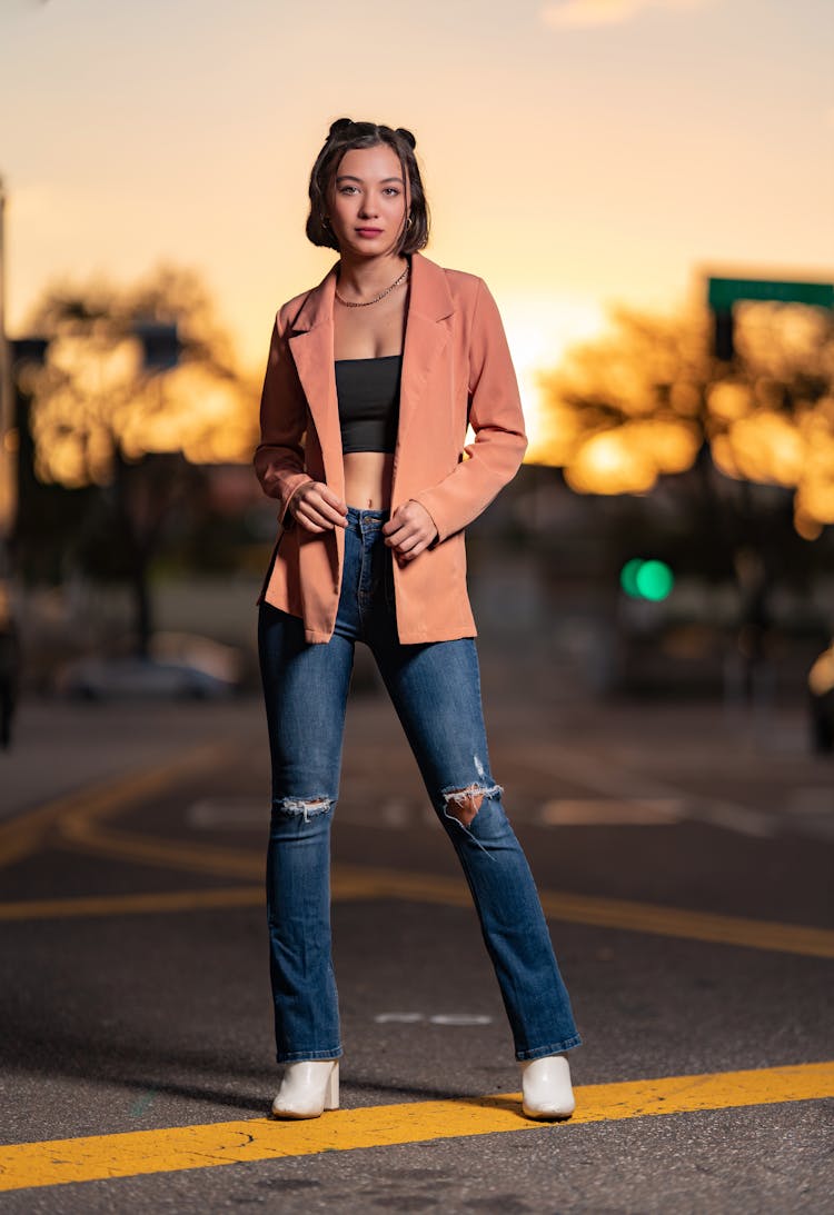 Woman Posing In Coat